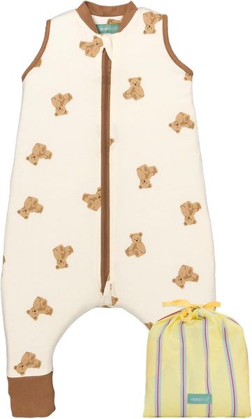 molis&co - Baby Schlafsack mit Füßen - Ideal für Frühling und Herbst - Babyschlafsack mit Füßen 1 tog - Leicht gepolstert - 100% Baumwolle (Oeko-TEX 100), Premium Qualität - Teddy (60 cm)