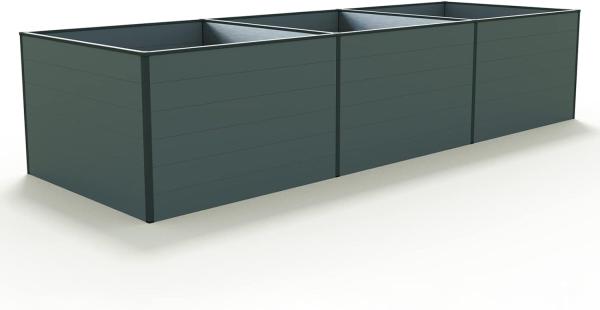 GFP Aluminium Hochbeet KINGSIZE DANIELA - 351 x 119 x 77 cm - Anthrazit, Stecksystem, langlebig