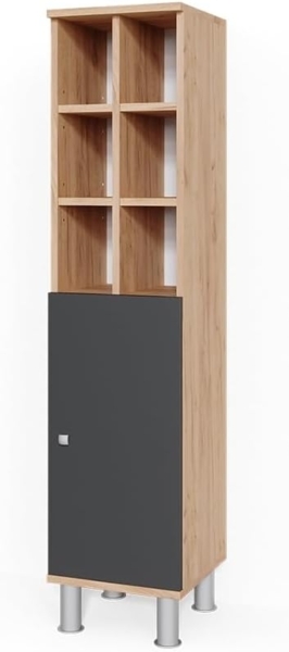 Midischrank Fynn Anthrazit 30 x 130.6 cm große Tür Vicco