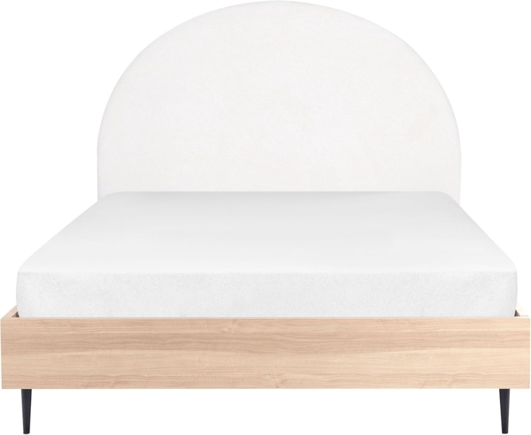 Bett mit Lattenrost MILLAY 140 x 200 cm Stoff Cremeweiß Bild 4