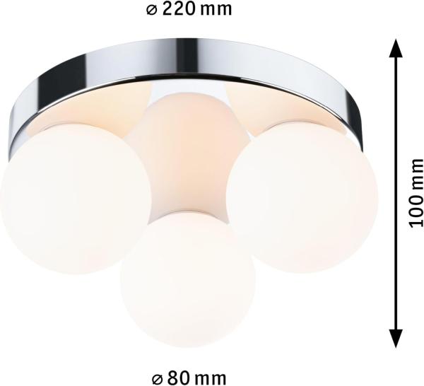 Paulmann 71062 Selection Bathroom Deckenleuchte Gove Chrom Satin 3-flammig G9 IP44 Bild 10
