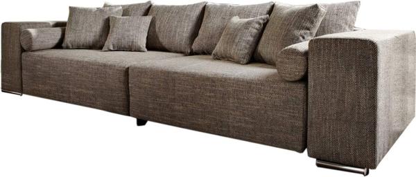 Couch Marbeya Hellgrau 290x110 cm mit Schlaffunktion Big-Sofa