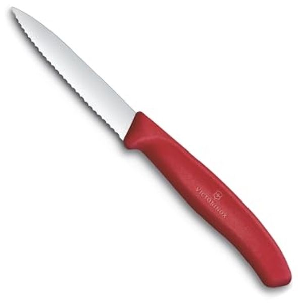 Victorinox Swiss Classic, Gemüsemesser, 8cm, Wellen, Mittelspitz, Rot