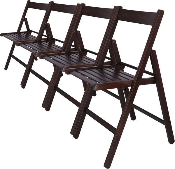 WELL HOME MOBILIARIO & DECORACIÓN Packung mit 4 Stühlen BAS aus Buchenholz, Wenge-Finish