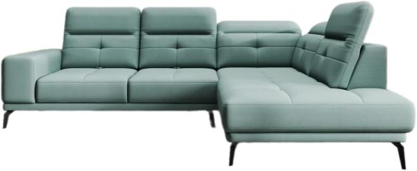 Designer Sofa Isabella mit verstellbarer Kopf- und Rückenlehne Stoff Grün Rechts