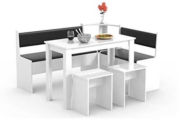 VCM Essgruppe Esal 918796 Weiß H. 80 x B. 153 x T. 153 cm