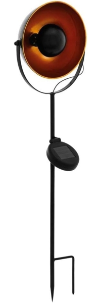 LED Solarleuchte, Erdspieß, Stahl, schwarz-orange, Höhe 61 cm