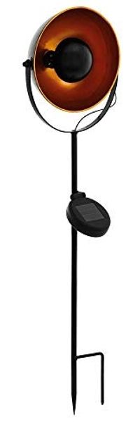 LED Solarleuchte, Erdspieß, Stahl, schwarz-orange, Höhe 61 cm