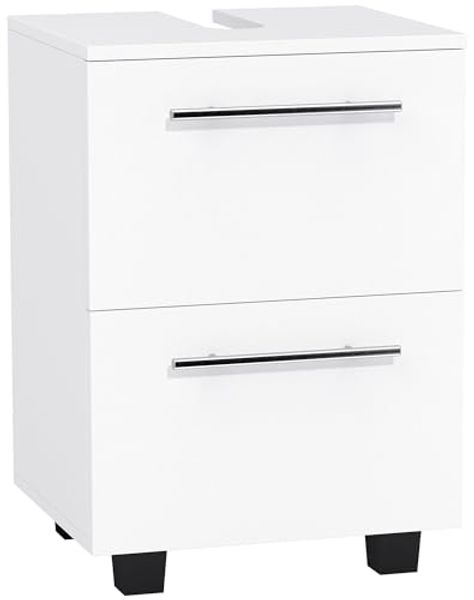 HOMCOM Waschbeckenunterschrank Kompakter Badezimmer-Unterschrank (mit Schublade und Einzeltür, 1-St, für wandmontiertes Waschbecken) 41,5 x 35,5 x 59 cm, Weiß