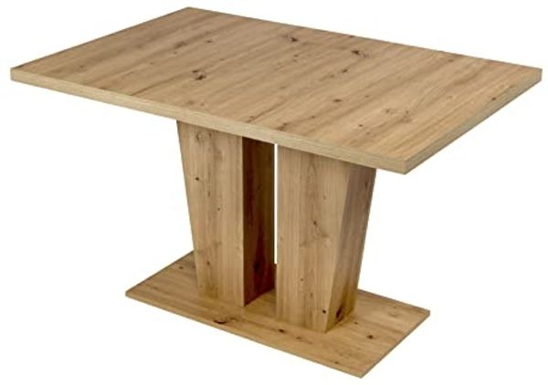 Stolebaenk Marco Esstisch, Holzwerkstoff, Eiche Artisan, 120/160 x 80 x 76 cm