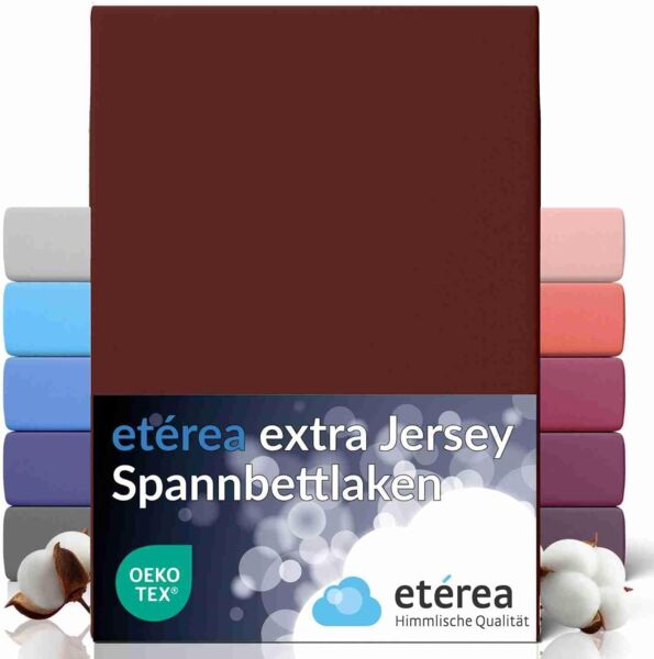 etérea Extra Jersey Spannbettlaken Bordeaux 180x200 - 200x220 cm