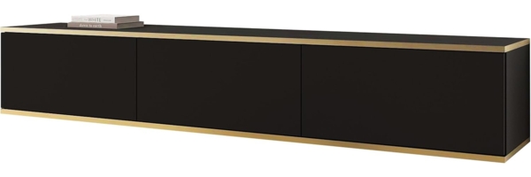 TV-Lowboard TV-Lowboard Orenate I (Farbe: Schwarz / Schwarz + Gold)