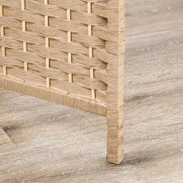 HOMCOM Paravent Raumteiler 4 Paneele 160x170 cm mit 2 Regalen, faltbar, aus Holz für Büro, Wohnzimmer, Schlafzimmer, Naturholz Bild 9