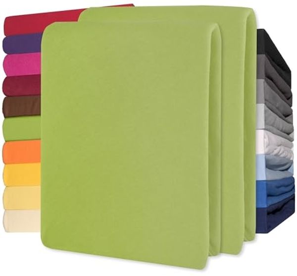 CelinaTex Jersey Spannbettlaken Lucina 200x200-200x220 cm grün 100% Baumwolle gekämmt bis 26cm Matratzenhöhe Oeko-TEX