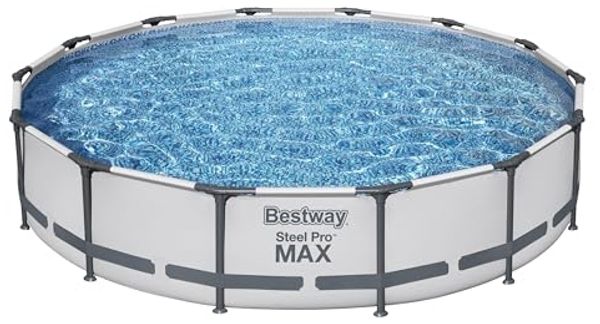 Bestway® Steel Pro MAX™ Frame Pool Set mit Filterpumpe Ø 427 x 84 cm, lichtgrau, rund Bild 4