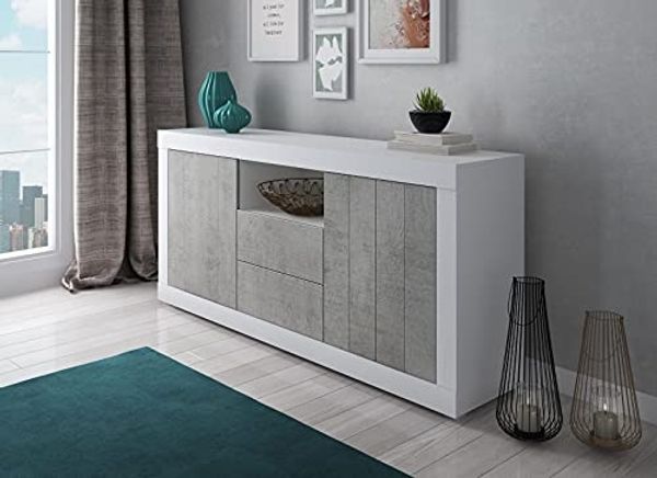 Talamo Italia - Einzelbett Claire, Bettkasten mit Stoffbezug, 100 % Made in Italy, Öffnung vorne, inklusive Matratze 90x200 cm, Blau