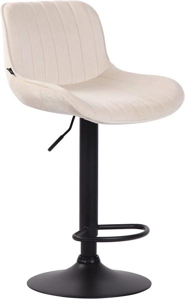 Barhocker Lentini Samt schwarz creme