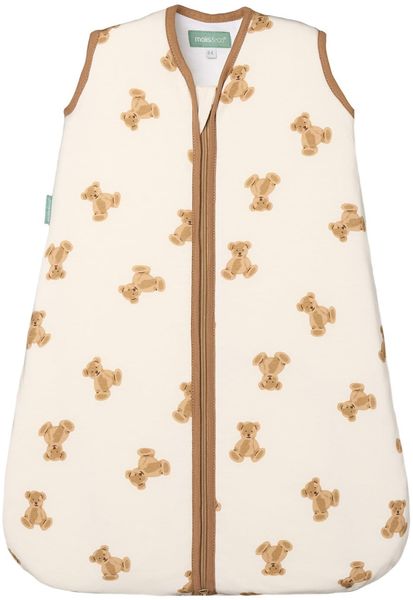 molis&co - Baby Schlafsack ärmellos - Ideal für Frühling und Herbst - Babyschlafsack 1 tog ohne Ärmel - Leicht gepolstert - 100% Baumwolle (Oeko-TEX 100), Premium Qualität - Teddy (85 cm)