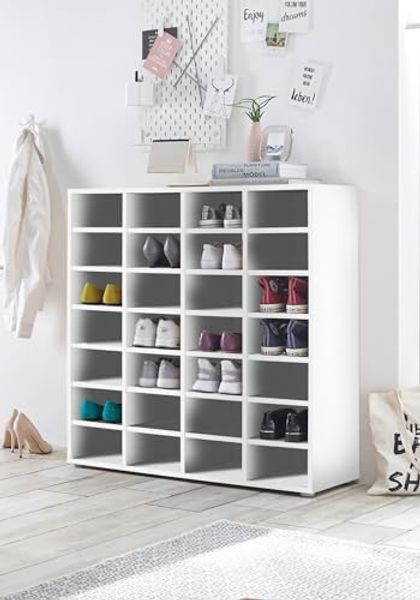 Regal >Boots< in Weiß matt - 92x98x33cm (BxHxT)