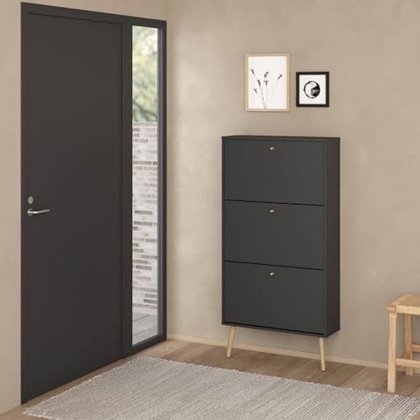 Dmora - Schuhschrank Lillian, Schuhregal, Mehrzweck-Eingangsgarderobe, Möbel für Schuhe, 70x24 h139 cm, Grau