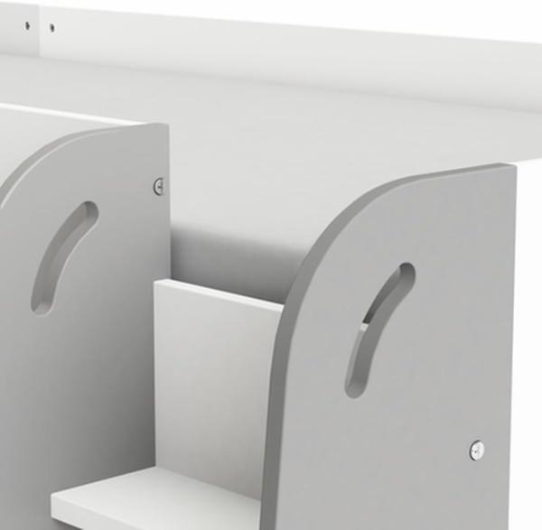 Hochbett >Hampton< in matt weiss/dunkel grau - 210x98x124 (BxHxT) Bild 6