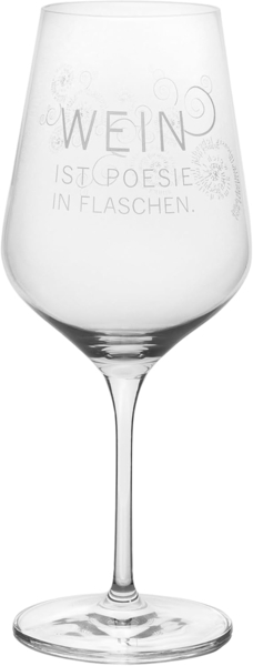 Vino Rotweinglas "Wein ist Poesie in Flaschen" - Räder Design