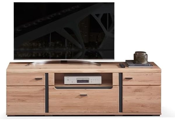 Möbel-Eins SAN MARINO TV-Unterteil II, Material Teilmassiv, Altesche gebürstet / Artisan eichefarbig