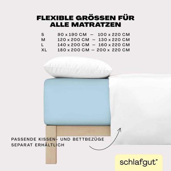 Schlafgut Spannbettlaken EASY Jersey Elasthan Boxspring, Jersey, Gummizug: rundum, (1 Stück), MADE IN GREEN by OEKO-TEX® Bild 4