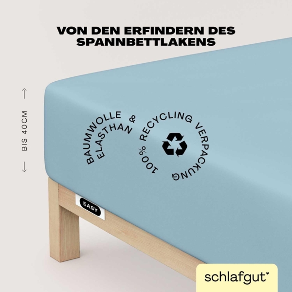 Schlafgut Spannbettlaken EASY Jersey Elasthan Boxspring, Jersey, Gummizug: rundum, (1 Stück), MADE IN GREEN by OEKO-TEX® Bild 3