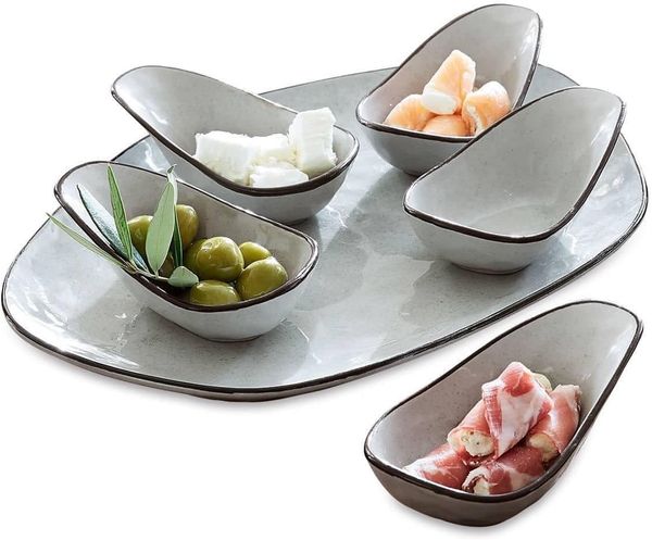Mirabeau Geschirr-Set Servierschälchen 6er Set Biarré grau, Steinzeug