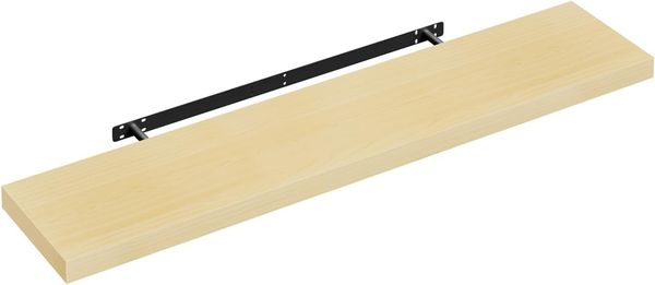 WOLTU Wandregal Wandboard Bücherregal Regale für Deko Wandablagen aus MDF Holz,Hängeregal Gelb Eiche, 110 x 22.9 x 3.8 cm RG9316kei