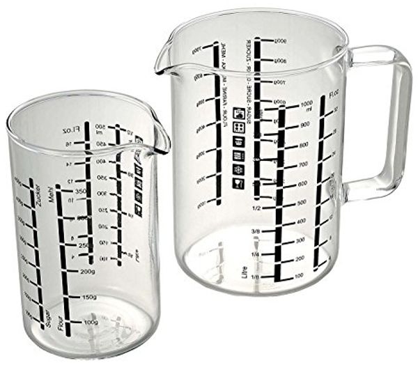Messbecher-Set Glas 2-tlg 0,5 + 1,0 Liter