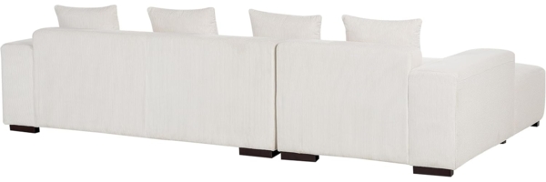Ecksofa mit Ottomane LUNGO Cord Cremeweiß Rechtsseitig Bild 8