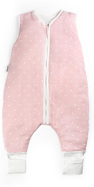 Ehrenkind® Baby Sommerschlafsack mit Füßen 1.0 TOG aus weicher OEKO-TEX zertifizierter Bio-Baumwolle | Sommer Schlafsack | Baby Schlafsack Gr. 80 Rosa mit weißen Punkten | 1 Tog