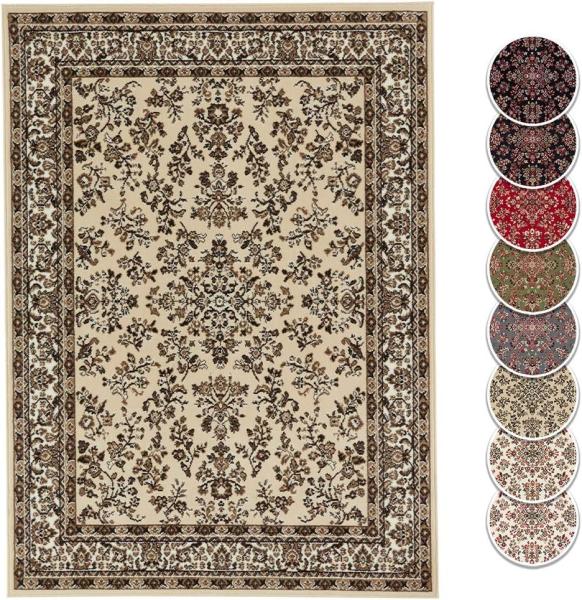 Kurzflor Orient Teppich Zabul - 80x250x0,8cm - Elfenbein