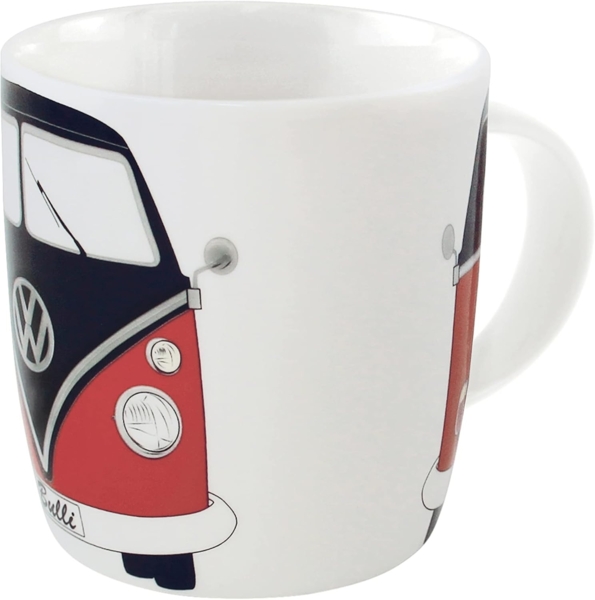 VW Collection by BRISA Tasse Volkswagen Große Keramik Kaffeetasse, Cappuccino Becher, New Bone China, Teetasse in verschiedenen Farben und VW Designs
