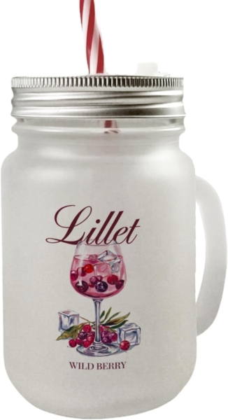 speecheese Glas Weinglas mit Beeren Lillet Wild Berry Mason Jar Henkel Trinkglas