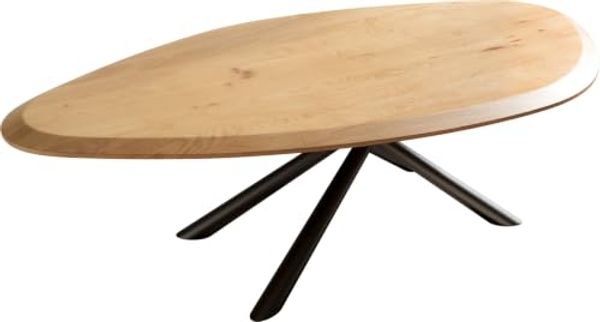 Couchtisch Edge Organisch 140x76 cm Eiche Natur Sarity Metall Schwarz Flow-Edge