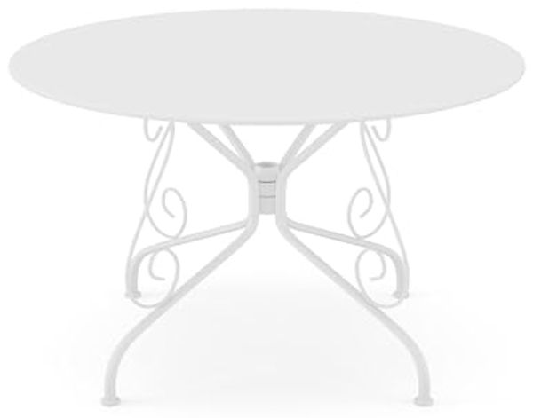 Vente-unique - GUERMANTES Garden dining set Metall Weiß - B 120 cm x H 74 cm x L 120 cm