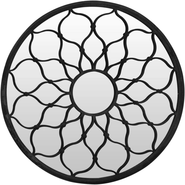 vidaXL Spiegel Schwarz 40x3 cm Eisen Rund für Innenbereich 3093536