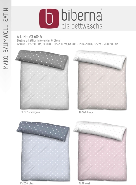 biberna Mako-Satin Bettbezug Mix & Match 0636046 STERNE 1x 200x200 cm, taupe, blau, 1x 155x200 cm Bild 2