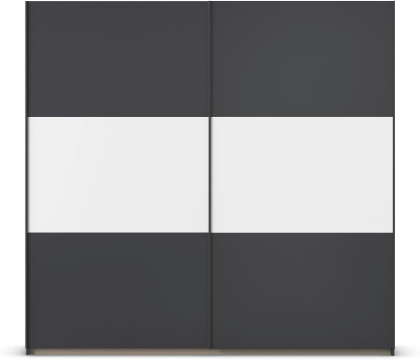 Rauch Möbel Neo, Schwebetürenschrank, Kleiderschrank, Kleiderschränke, Garderobe, Schrank mit Stauraum, 2-türig, Farbe Grau-metallic/Alpinweiß, 218 x 210 x 59 cm Bild 8
