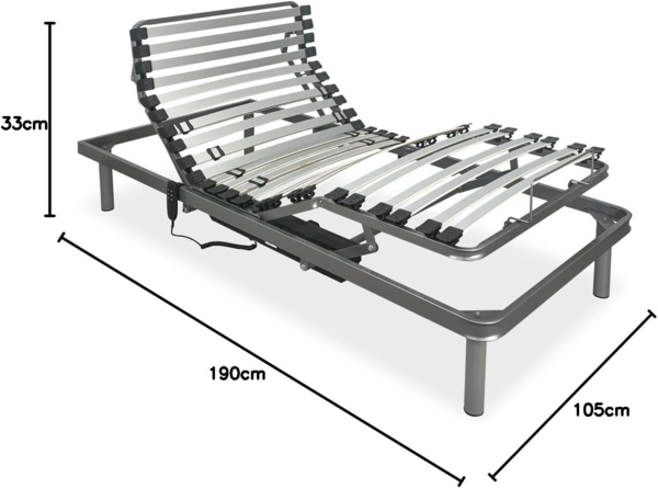 DUÉRMETE ONLINE Artilux Elektrisches Gelenkbett, 5 Ebenen, verstärktes Gestell, zuverlässig und leise, Deutscher Motor, 105x190 cm Bild 2