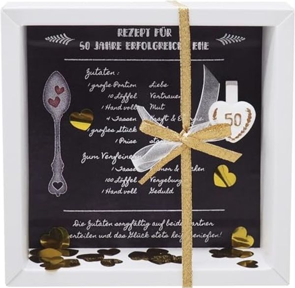 ZauberDeko Geschenkbox Geldgeschenk Goldhochzeit Gutschein Gold Hochzeit Rezept 50 Jahre Ehe