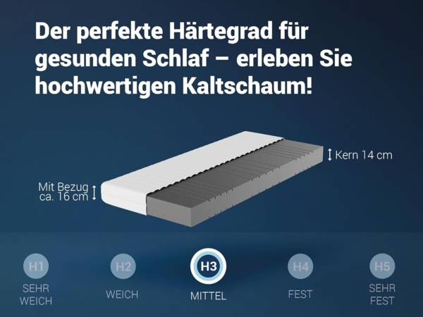 Betten-ABC KSP-500 - Das Original - 7-Zonen- Kaltschaummatratze mit waschbaren Klimafaserbezug, Größe: 80x200, Härtegrad: H3 Bild 3