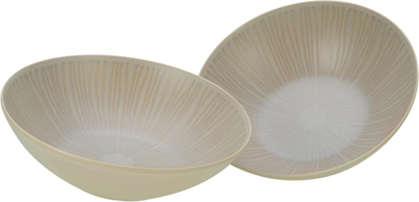 CreaTable 33046 Vesuvio Salatschüssel Set, sand, 2-teilig (1 Set)