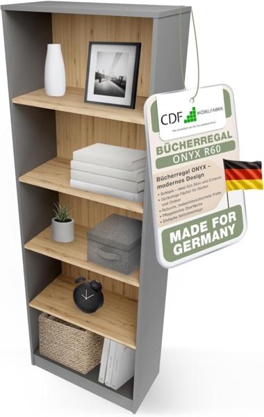 ibonto Bücherregal Elegantes Aufbewahrungsregal Wohnzimmermöbel für Wohnzimmer