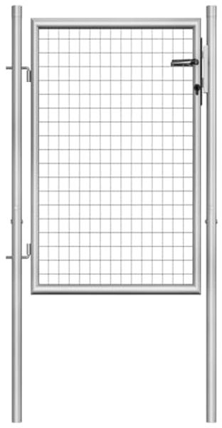 vidaXL Gartentor verzinkter Stahl 100 x 100 cm Silber 144756