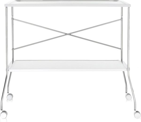 Kartell Flip Servierwagen, Plastik, dunkel weiß, 42 x 72 x 80 cm