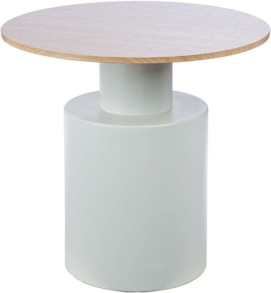Casablanca Beistelltisch Living - Metall - rund - naturfarben/weiß - Höhe 53cm x Ø 55cm - Ablagetisch